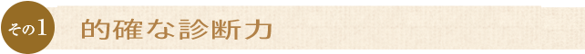 その1　原因を追究し、根本治療にこだわっています